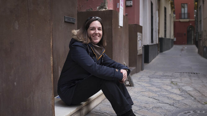 María Núñez, en las Siete Revueltas, durante un momento de la entrevista.