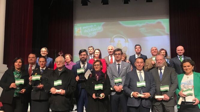 Los premiados con las banderas de Andalucía en la provincia