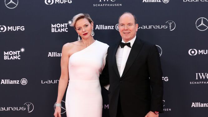 El príncipe Alberto, con su mujer, en los premios Laureus.