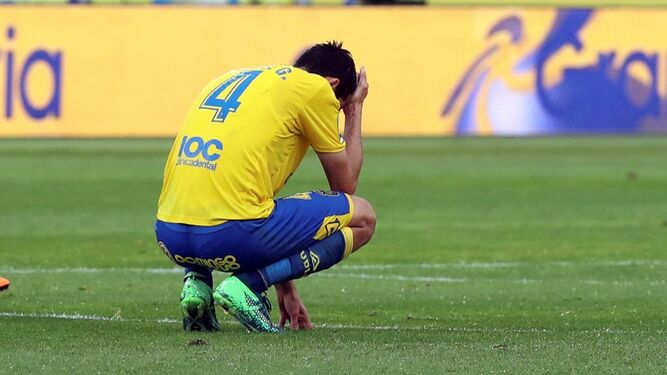 Tristeza entre los jugadores de Las Palmas.