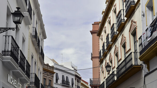Varios bloques de viviendas en la calle Velázquez, una de las zonas más concurridas de la ciudad.