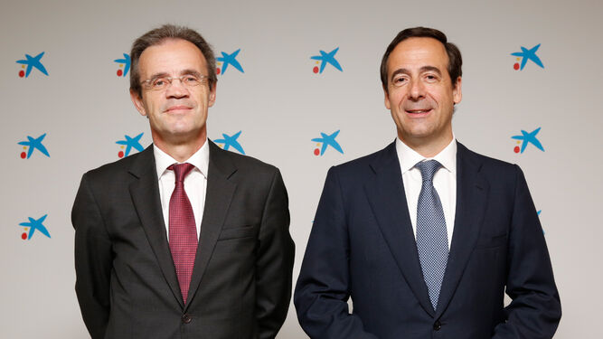 Jordi Gual, presidente de Caixabank, y Gonzalo Gortázar, consejero delegado.