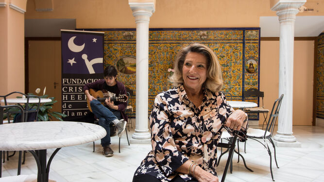 Cristina Heeren, en la sede de su Fundación de la calle Pureza, durante un momento de la entrevista.