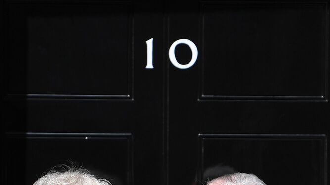 Theresa May recibió ayer a Benjamin Netanyahu en Downing Street.