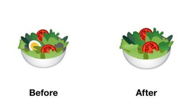 La ensalada antes y después