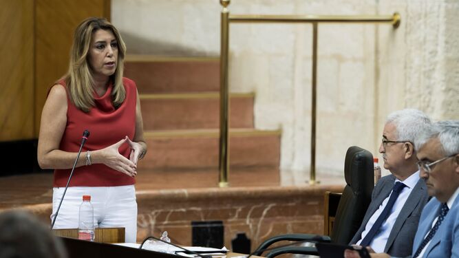 Susana Díaz, el jueves pasado en el Parlamento.