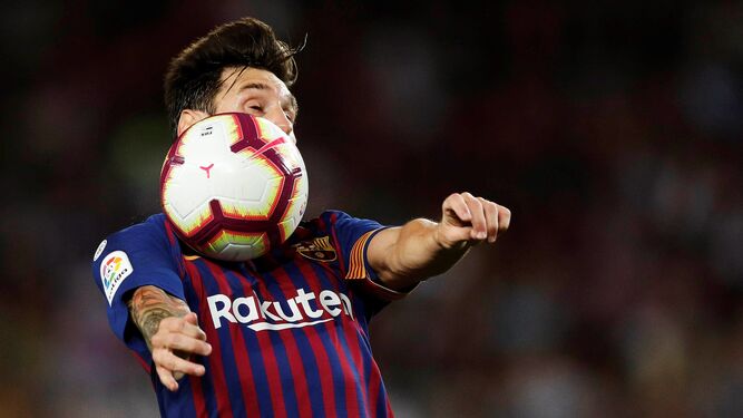 Messi, durante el partido.