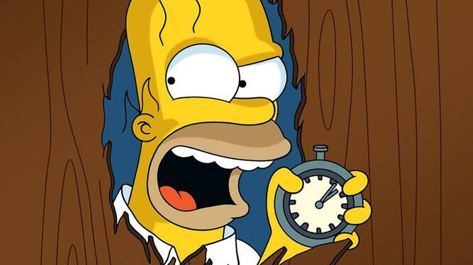 Homer Simpson a lo Jack Nicholson en un episodio de 'La casa del terror'
