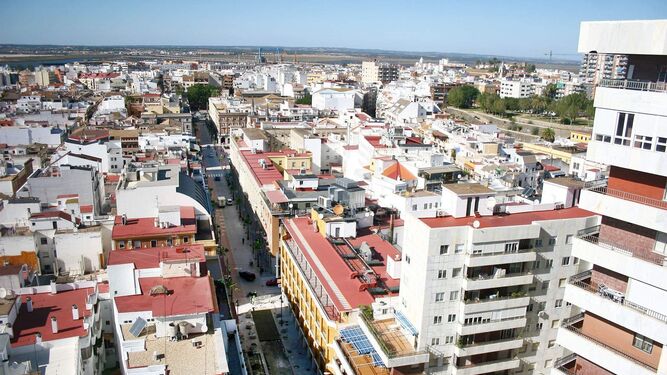 Vista aérea de viviendas del centro de la capital.
