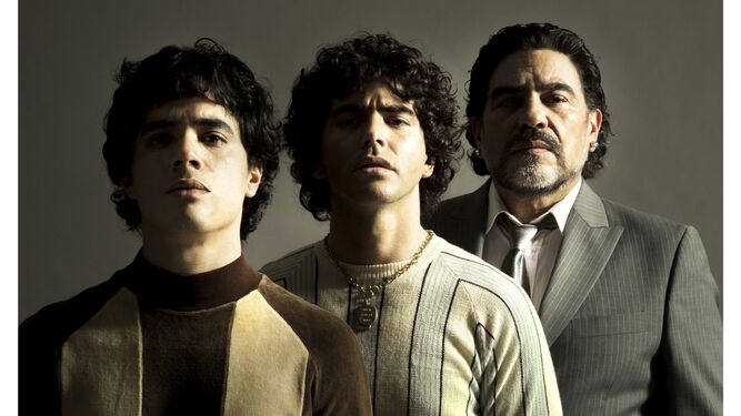 Los tres actores que interpretan a Maradona en su telefilme biográfico