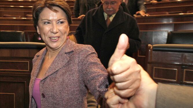 Magdalena Álvarez, en el Congreso de los Diputados cuando era ministra de Fomento.