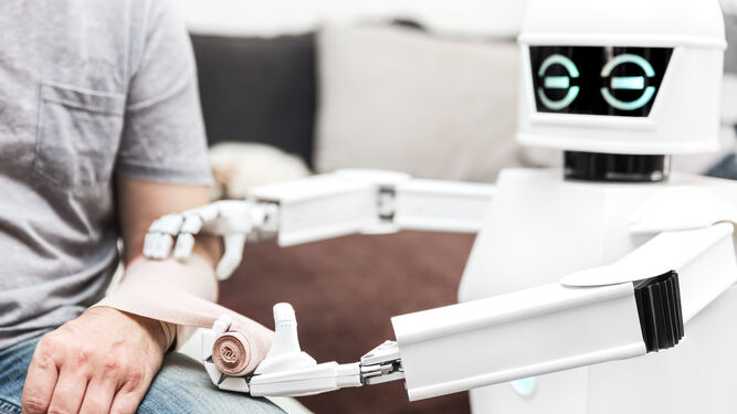 Imagen de un robot de asistencia médica.