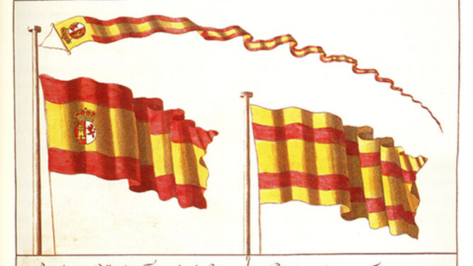 Los diseños para la bandera española escogidos por Carlos III