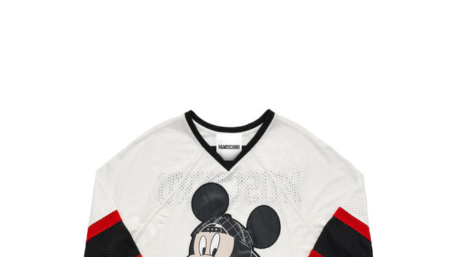 Camiseta rejilla de Mickey Moschino tv H&amp;M, 79,99&euro;