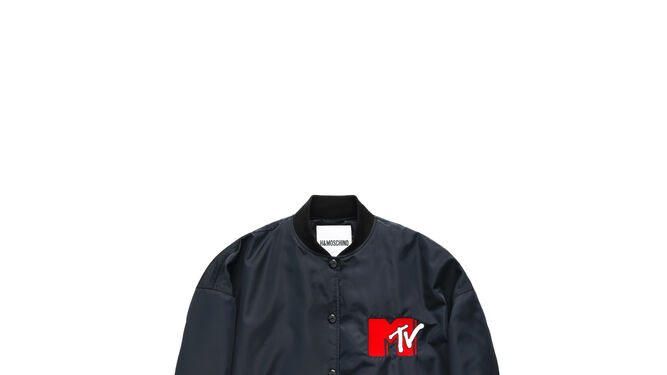 Bomber larga asim&eacute;trica con bordado de Mtv de Moschino tv H&amp;M 149 EUR
