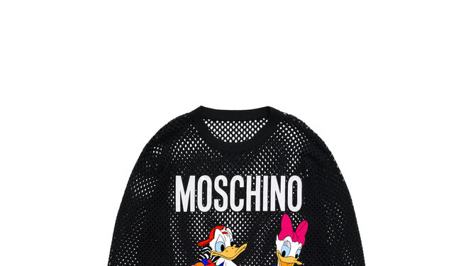 Camiseta de rejilla con Donald y Daisy de Moschino tv H&amp;M 99 EUR