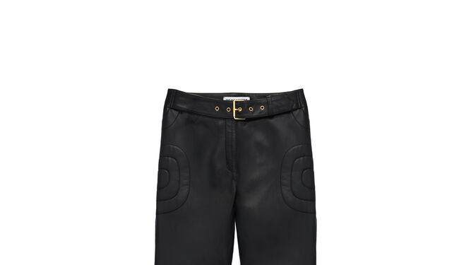 Pantalones de piel tipo biker de Moschino tv H&amp;M 249 EUR
