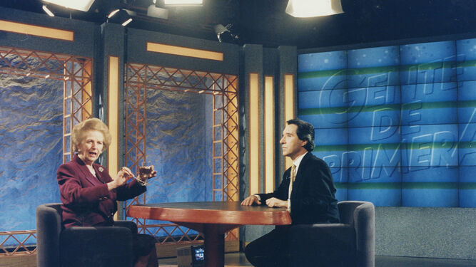 En un programa de entrevistas de La 1, con Margaret Thatcher
