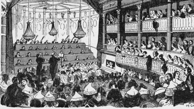 La Sala de Conciertos del Conservatorio de París en la década de 1840