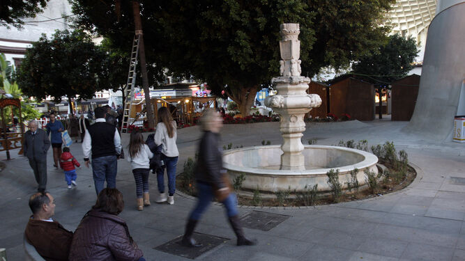 la fuente de la Plaza de la Encarnación.