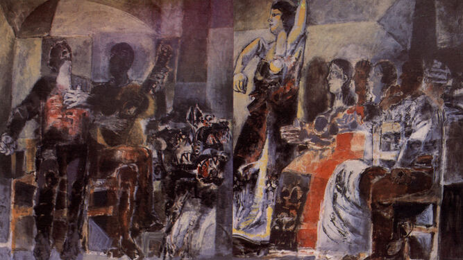 'La fuente de lo jondo' (1980) óleo de Moreno Galván reproducido en esta obra.