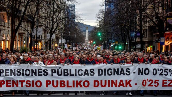 Manifestación de pensionistas en Bilbao este fin de semana