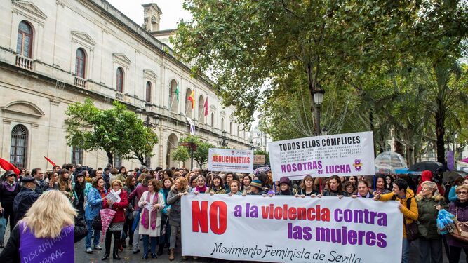Una manifestación feminista en Sevilla