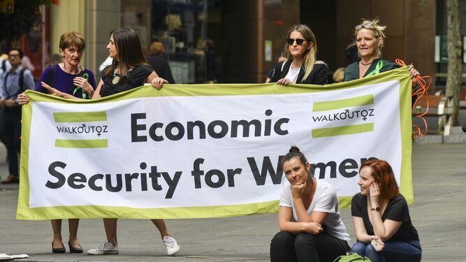 Manifestación en Sidney para acabar con la brecha salarial de género.