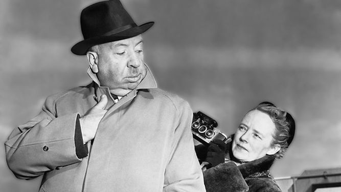 El director de cine Alfred Hitchcock y su esposa, Alma Reville.
