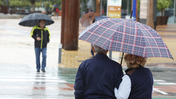 Un día de lluvia en Sevilla.
