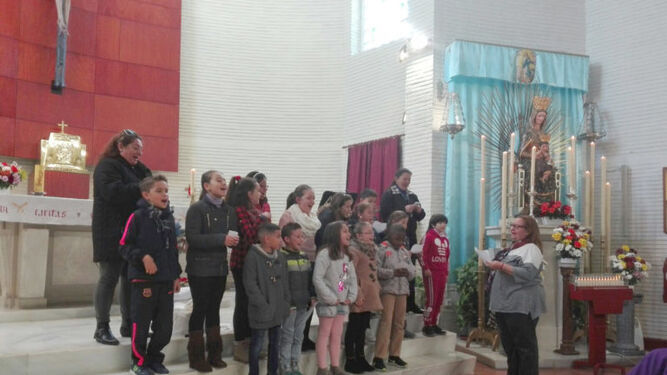 Una actividad navideña  en la parroquia de La Candelaria
