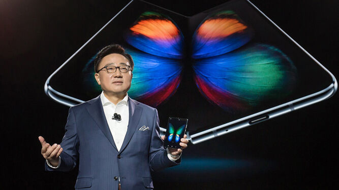 Una imagen de la reciente presentación del Galaxy Fold de Samsung en San Francisco.