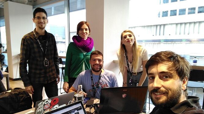 Los miembros del equipo español que ha ganado el 'Hackathon Space Apps' de la Nasa.