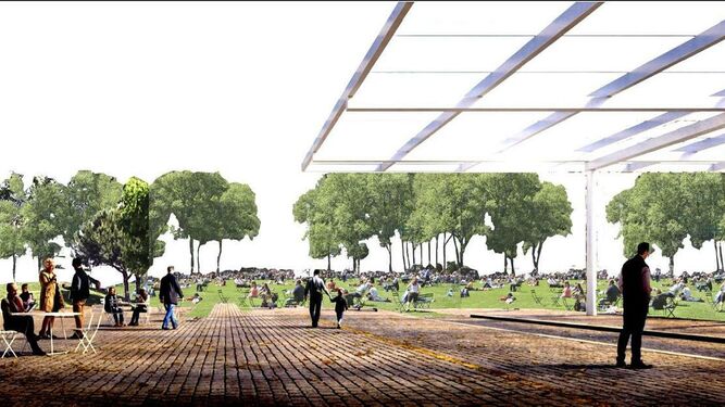 Recreación del proyecto para convertir el espacio conocido por los vecinos como ‘el esqueleto’ en un parque.