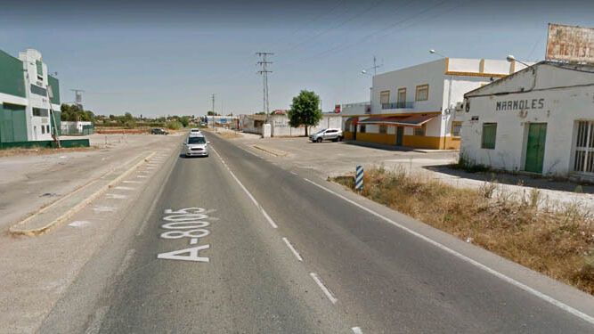 El km 12 de la carretera A-8005 en La Rinconada.