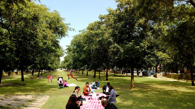 Imagen del proyecto de la zona de pícnic, junto a la Jefatura de la Policía Local.
