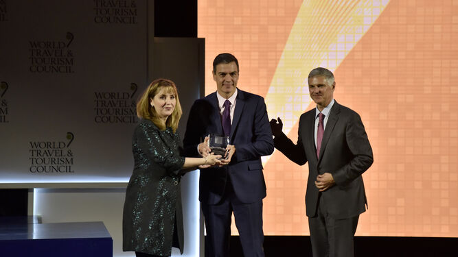 Pedro S&aacute;nchez, en la inauguraci&oacute;n de la WTTC 2019 Sevilla