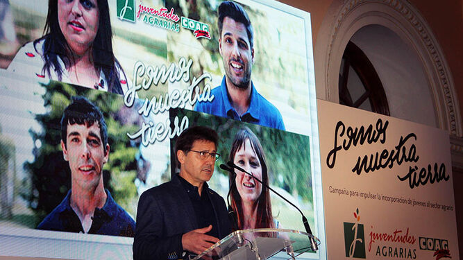 Miguel Blanco, secretario general de Coag, durante la presentación del proyecto 'Somos nuestra tierra'.