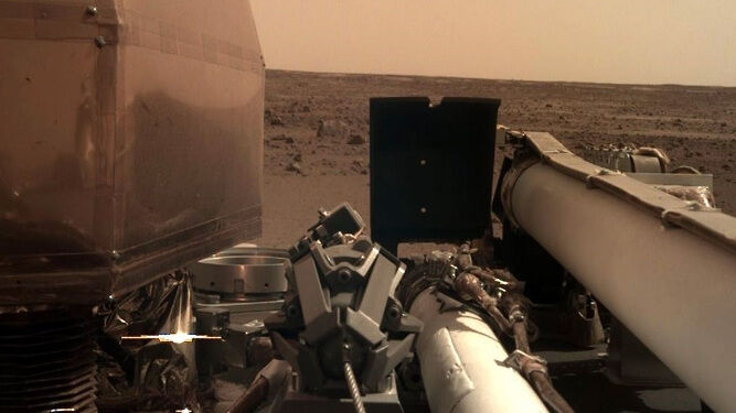 El módulo 'Insight' posado en Marte.