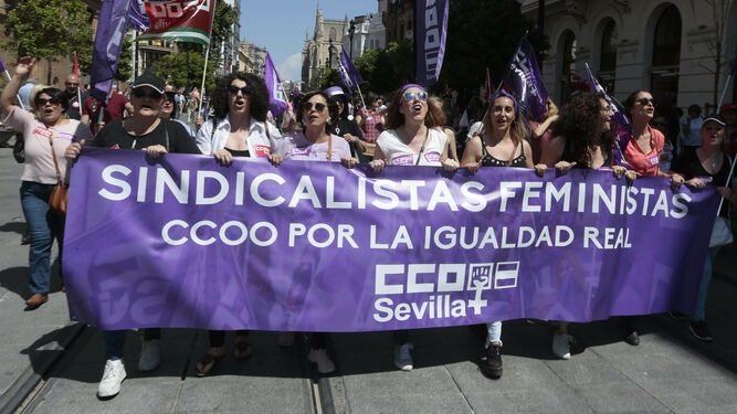 Las imágenes de la  manifestación del Primero de Mayo de 2019 en Sevilla