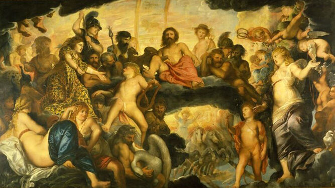 'El consejo de los dioses', lienzo de Rubens que se conserva en el castillo de Praga