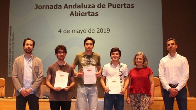 Los premiados en la XV Jornada Andaluza de Puertas Abiertas para Alumnado de Bachillerato de la ETSI.