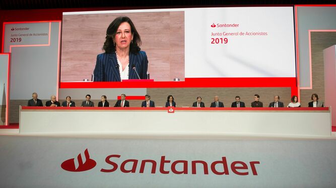 Ana Botín, durante la junta de accionistas de Banco Santander