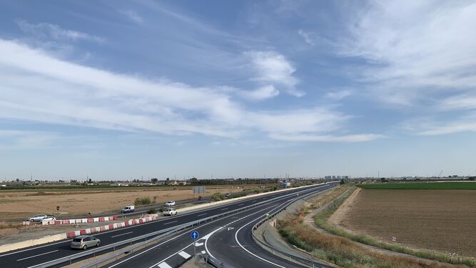 Los nuevos ramales de entrada abiertos en la Autovía Norte hacia Sevilla.