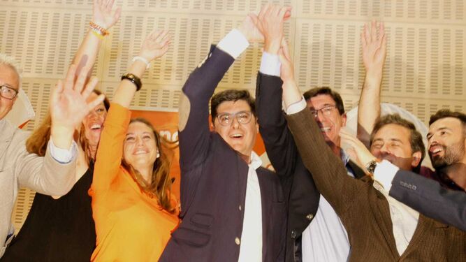 Alegría entre los líderes de Ciudadanos por los resultados de las elecciones municipales.