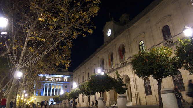 Fachada principal del Ayuntamiento de Sevilla.