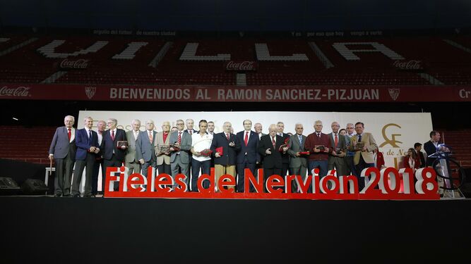 Una imagen del acto 'Fieles de Nervión' de la temporada pasada en el estadio.
