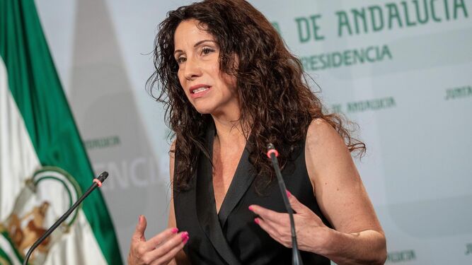 La consejera de Igualdad, Rocío Ruiz, durante su comparecencia tras el Consejo de Gobierno.
