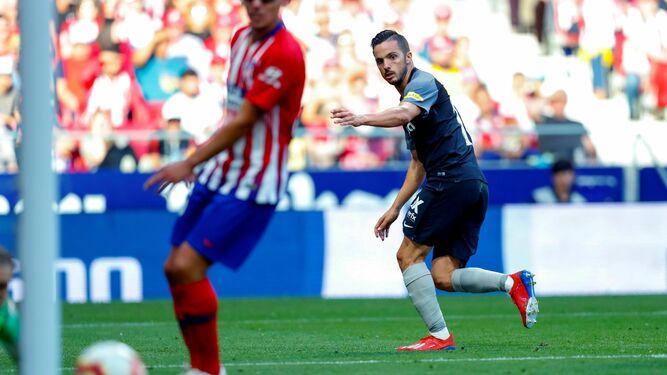 Sarabia hace su último gol de la pasada temporada, ante el Atlético.