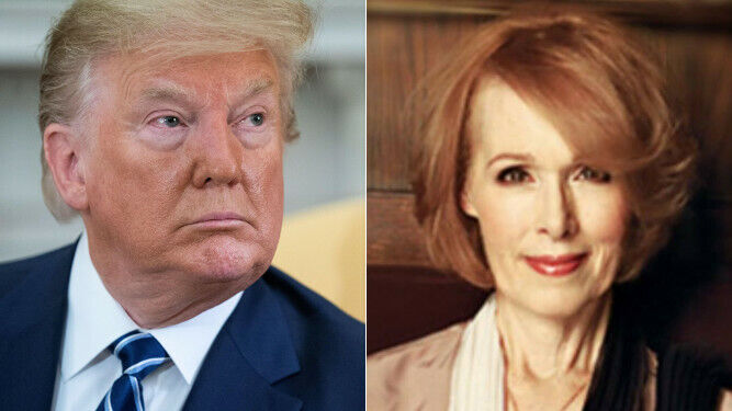 Donald Trump y Elisabeth Jean Carroll, la periodista que lo acusa de haber abusado de ella en 1995.